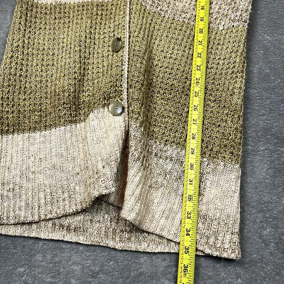 Free People Knit Cardigan Sweater Womens M Crochet Striped Oversized Lagenlook - Picture 9 of 9